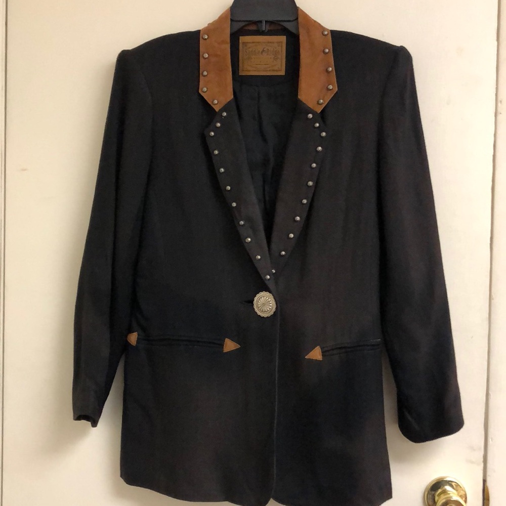 Vintage Western Ladies Blazer Studs Black